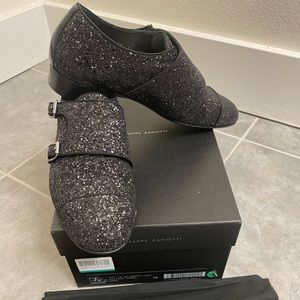 Giuseppe Zanotti glitter monk strap loafer New  size 39 US 6
